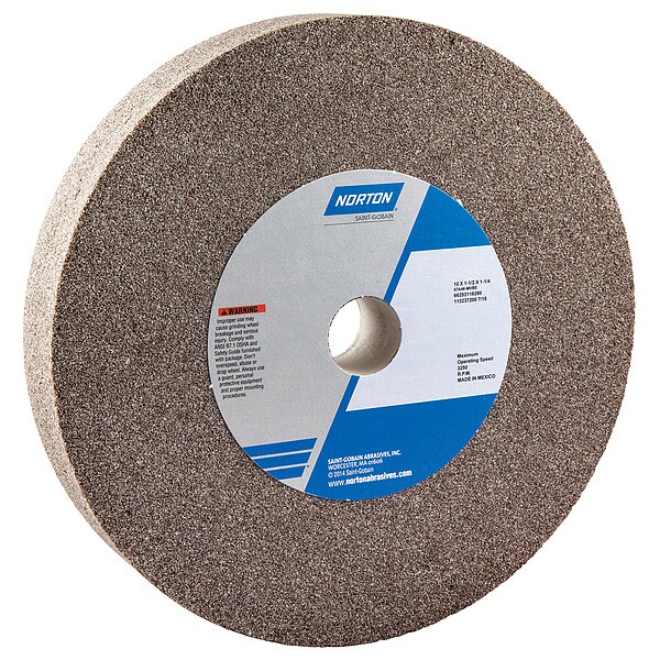 Norton 66253116280 114.35 Grinding Wheel, 10 in. Dia, AO, 46 G, Brown