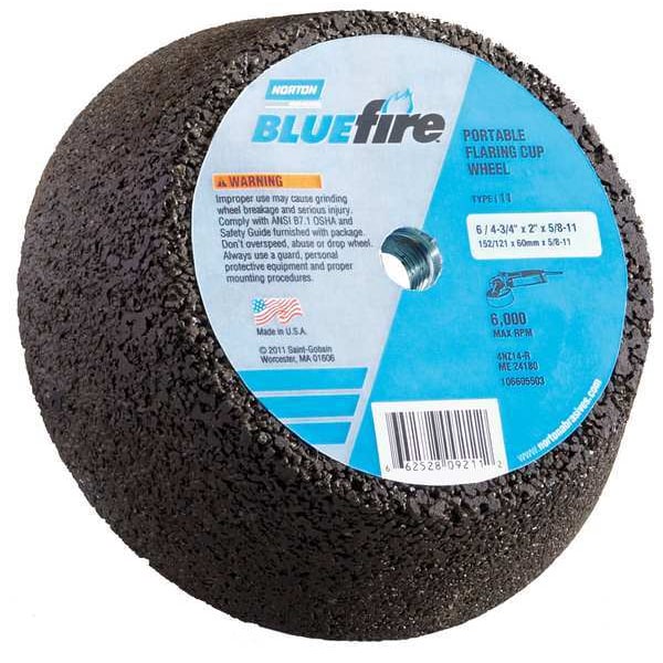 Norton Abrasives Flaring Cup Grinding Wheel, ZA, 6 in. Dia 66253198586 - main