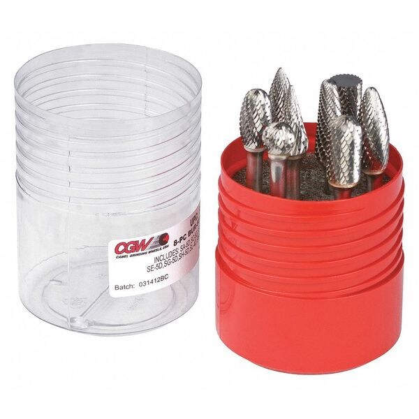 Cgw Camel Grinding Wheels 62700 170.86 Carbide Bur, 8 pcs.Kit