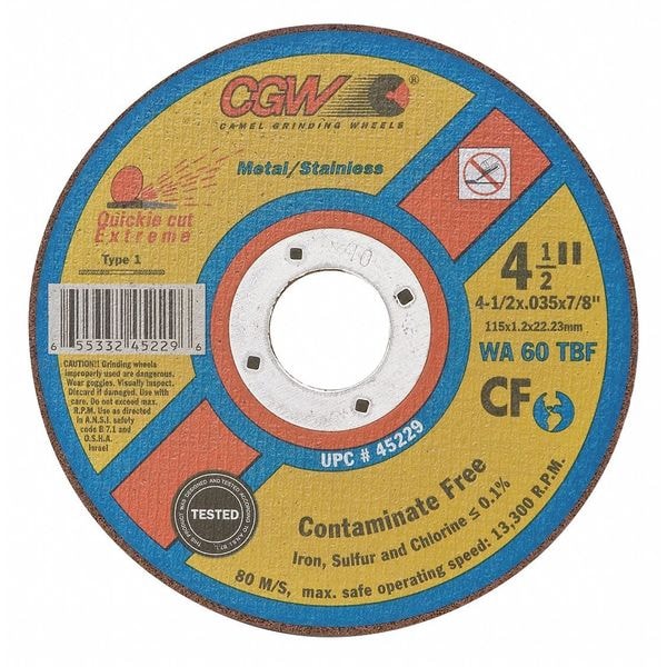 Cgw Camel Grinding Wheels 36306 2.23 CutOff Whl, 6x0.040x5/8, T1
