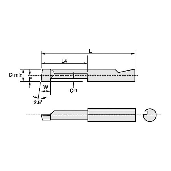 Widia A/B Grooving Insert, AGD12504, CG5 AGD12504 Zoro