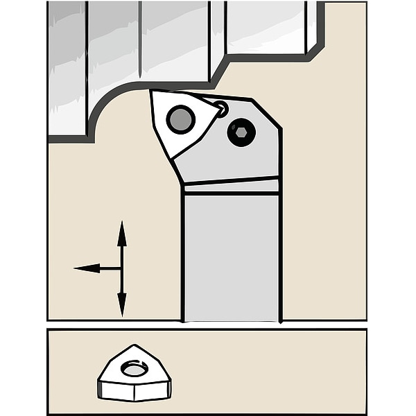 Widia Toolholder, Clamping System P PWLNR2020K06 Zoro