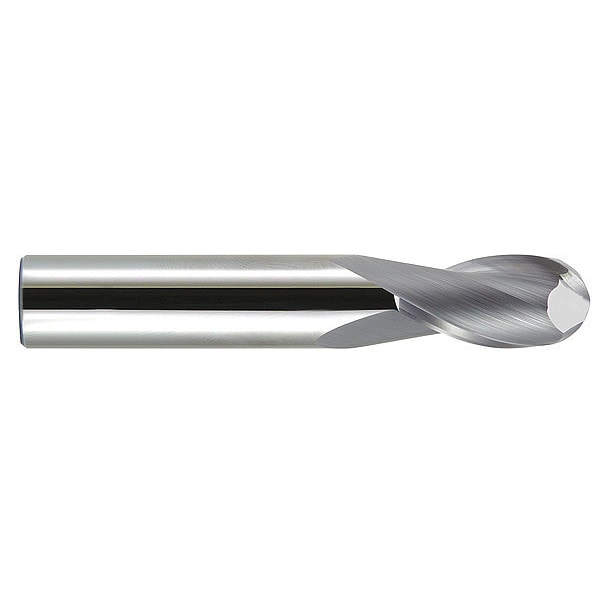 Melin Tool Co End Mill, Carbide, GP, Ball, 1/8" x 3/4, Overall Length