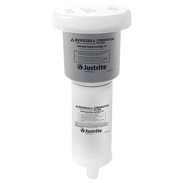 Justrite Aerosolv Coalescing/Carbon Filter, Deluxe/Standard 28197