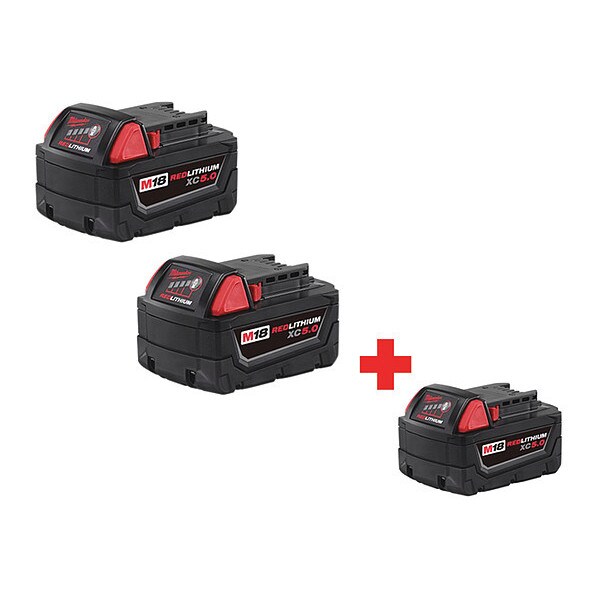 Milwaukee Tool Battery Pack, LiIon, 5.0Ah, 18.0V 48111852, 4811