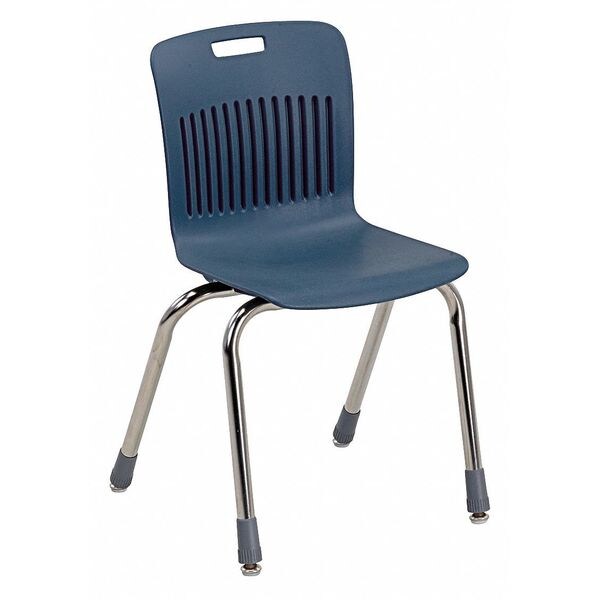 Virco Stack Chair Analogy Series, Polypropylene/Chrome Navy