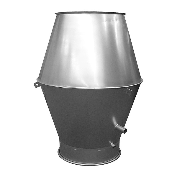 Nordfab Jet Cap, 10 in Duct Dia, Galvanized Steel, 22 GA, 16 1/2 in W x 8010004592