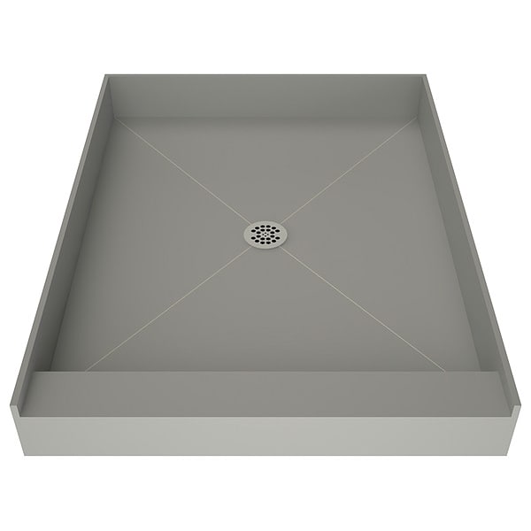 Tile Redi 48x37" Single Curb Shower Base, Center Drain, Polyurethane