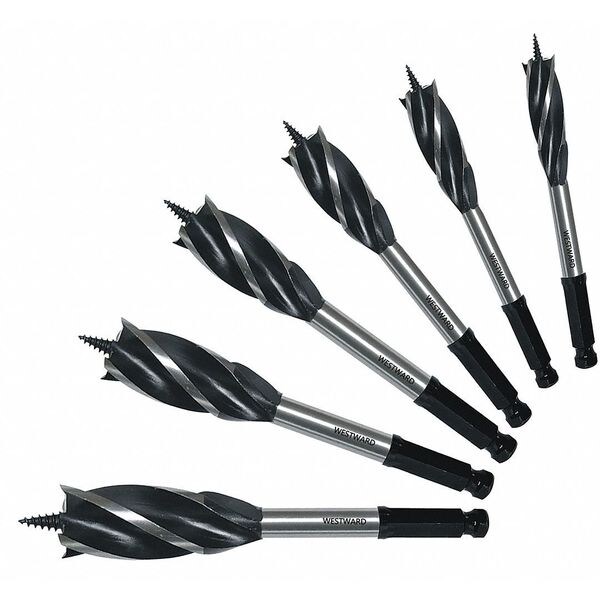 Westward Wood Boring Bit Set, 6 pc. 29UH51 Zoro