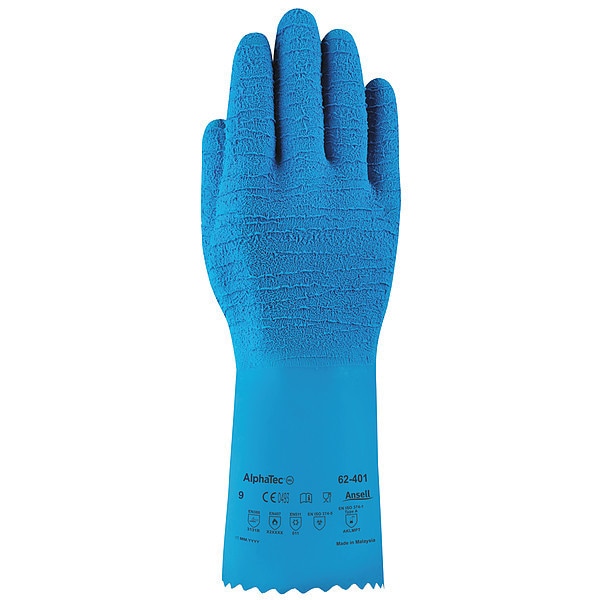 Ansell 13" Chemical Resistant Gloves, Natural Rubber Latex, 11, 1 PR 62