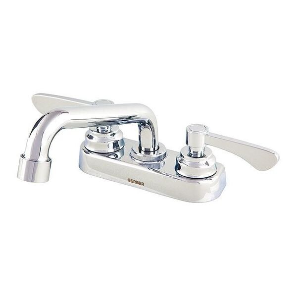 Gerber Manual 4" Mount, 3 Hole Utility Sink Faucet, Chrome GC444242 Zoro