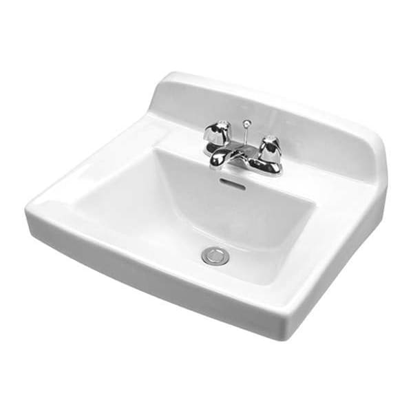 Gerber Lavatory Sink, Vitreous China White, Wall Hung Bowl Size 15" x 10" 12-654