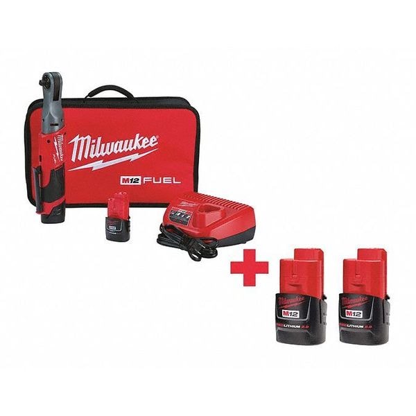 Milwaukee Tool M12(TM) 12V 3/8" Cordless Ratchet Kit 255722, 4811