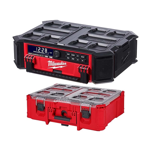 Milwaukee Tool Packout Radio/Charger + Deep Organizer 2950-20, 48