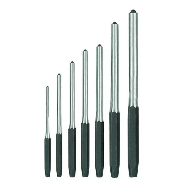 Westward Roll Pin Punch Set, 1/16 To 5/16 In, 7 Pc 2AJL9 Zoro