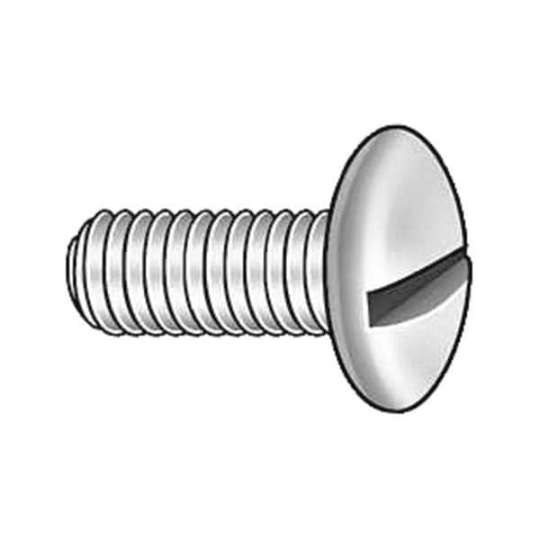 Zoro Select 1/4"-20 x 5 in Slotted Round Machine Screw, Plain 18-8 Stainless Steel, 10 PK U51213.025.0500