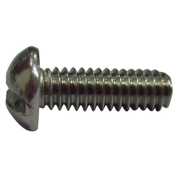 Zoro Select #10-32 x 3/8 in Slotted Round Machine Screw, Plain 18-8 Stainless Steel, 100 PK U51213.019.0038