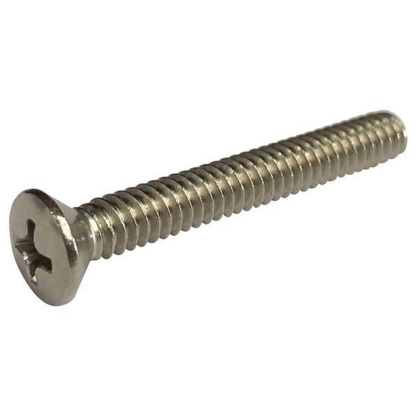Zoro Select #10-32 x 1-1/2 in Phillips Oval Machine Screw, Plain 18-8 Stainless Steel, 100 PK 2BE71