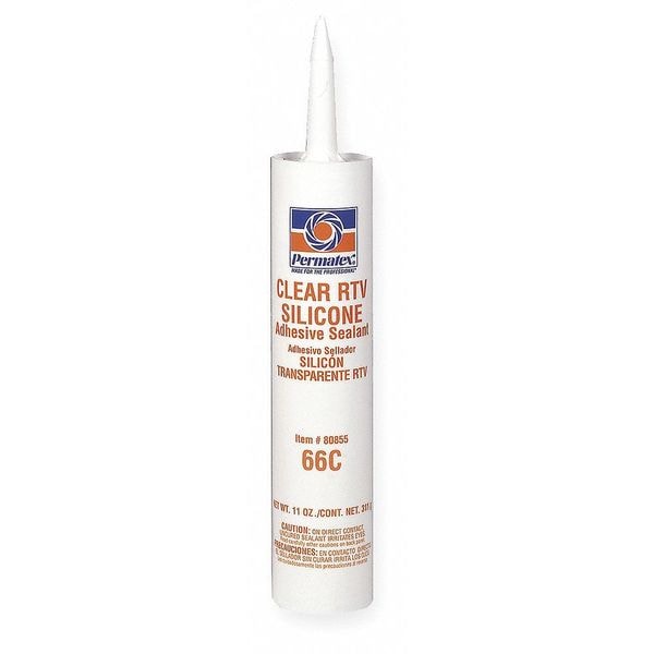 Permatex Multipurpose RTV Silicone Sealant, 11 oz, Clear, Temp Range