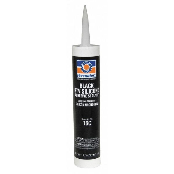 Permatex Multipurpose RTV Silicone Sealant, 12.9 oz, Black, Temp Range