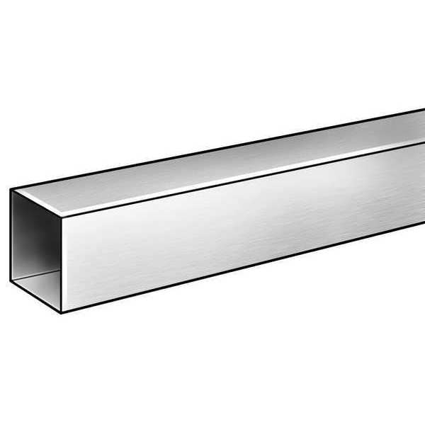 Zoro Select Aluminum Square Tube, Aluminum, 6063 Alloy Type, 1 1/4