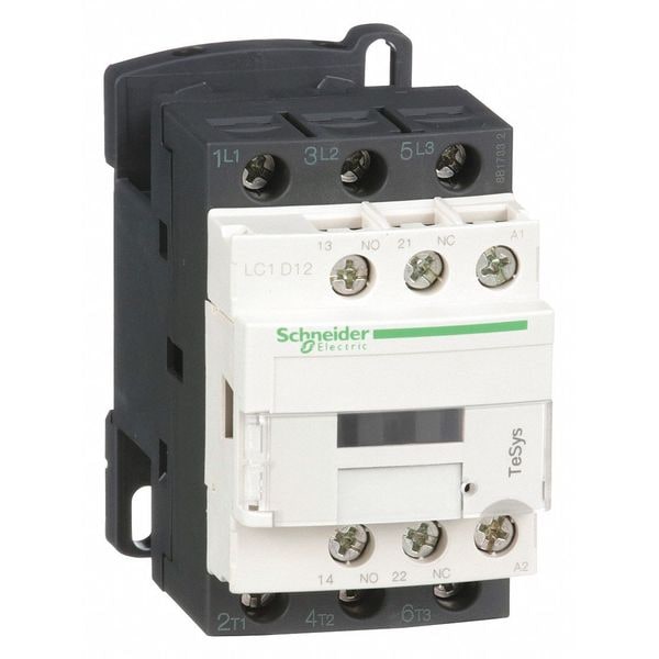 Schneider Electric IEC Magnetic Contactor, 3 Poles, 24 V AC, 12 A, Reversing: No LC1D12B7