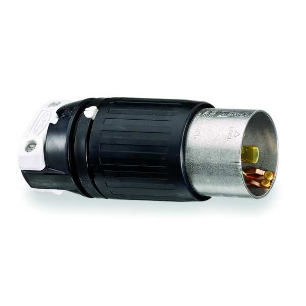 Hubbell CS8165C 50A Twist-Lock Plug 3P 4W 480VAC BK/WT | Zoro.com