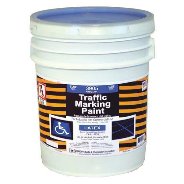 Rae Traffic Zone Marking Paint, 5 gal., Handicap Blue, Latex Acrylic
