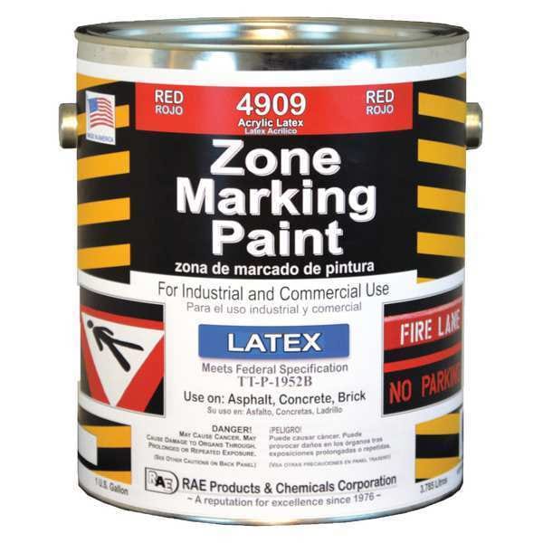 Rae Traffic Zone Marking Paint, 1 gal., Red, Latex Acrylic Based 4909
