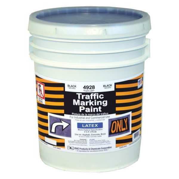 Rae Traffic Zone Marking Paint, 5 gal., Black, Latex Acrylic Based