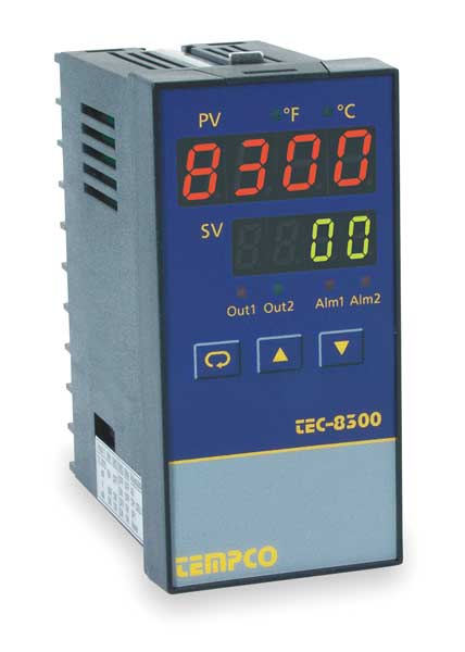 Tempco Temp Controller, Prog, 90-264V, Relay2A TEC33009
