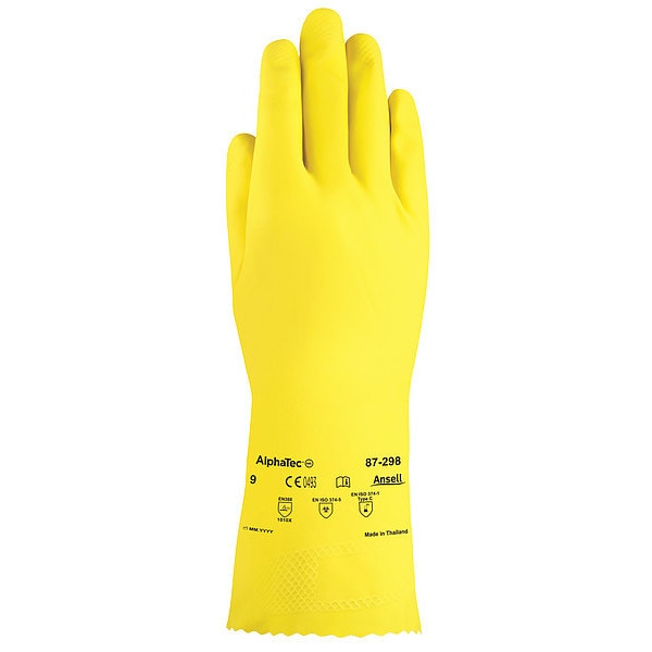 Ansell 12" Chemical Resistant Gloves, Natural Rubber Latex, 8, 12PK 87