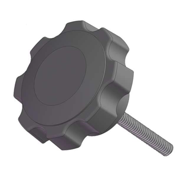 Innovative Components Fluted Knob with Screw, 1/4-20 Thread Size, 1.75"L, Steel GN4C1750F6---21