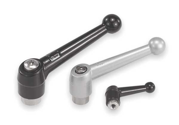 Kipp Adjustable Handle, Size: 3 5/16-18 Zinc, Black Satin, Comp: Stainless Steel K0117.3A31
