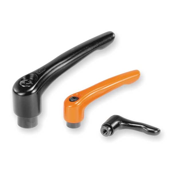 Kipp Adjustable Handle, Modern Design, Sz. 2, 5/16-18, Die Cast Zinc Black Satin, Comp: Steel K0122.2A31