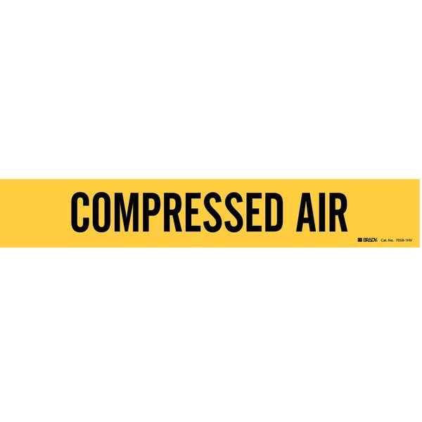 Brady Pipe Marker, Compressed Air, Y, 8 In orGrtr 7058-1HV