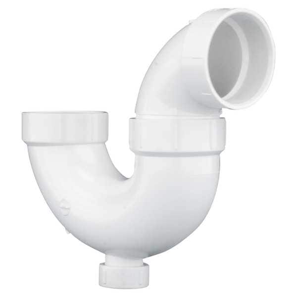 Zoro Select PVC, White Finish, P-Trap with Solvent Weld