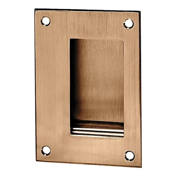 Rockwood Recessed Pull Handle, Clips/Fasteners, Bronze, Clips/Fasteners