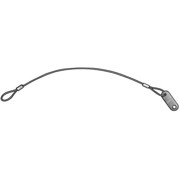 Itw Bee Leitzke 2 Loops and Tab Lanyard, 18 in, 3/64 in Pin Dia., Galvanized Steel, Nylon Coated, 5 PK WWG-TS1-046-18N-T