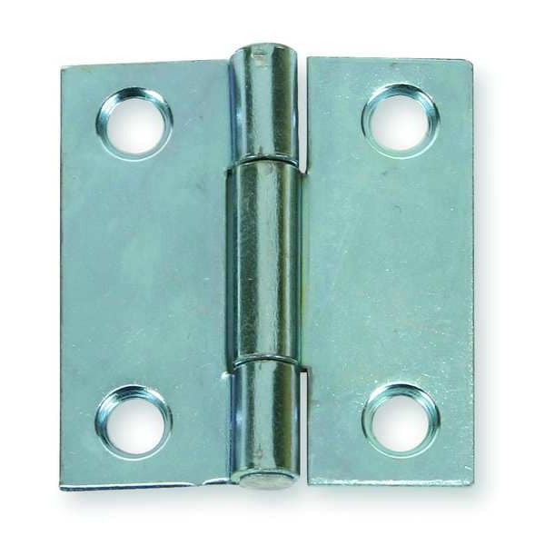 Zoro Select 1 1/4 in W x 1 1/2 in H zinc plated Door and Butt Hinge 3HTV7
