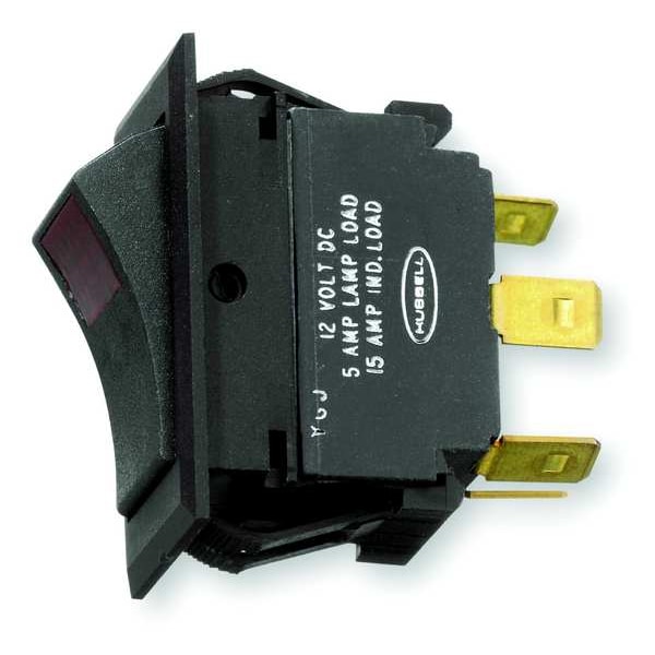 Hubbell MR123LRSP Lighted Rocker Switch,SPDT,5 Connections
