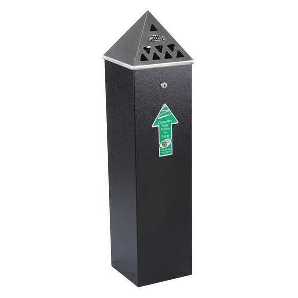 Smokers Oasis Cigarette Receptacle, 13/4 gal., Black TBH04 Zoro