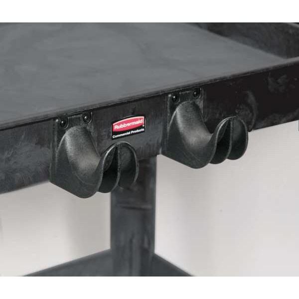 Rubbermaid Utility Cart Hooks, Black, 3 In. L, PK4 FG459100BLA Zoro