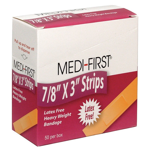 Medi-First Bandage, Fabric, Box, 3 In L, PK50 61450