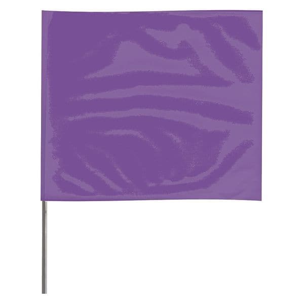 Zoro Select Marking Flag, Purple, Blank, Vinyl, PK100 4515PP