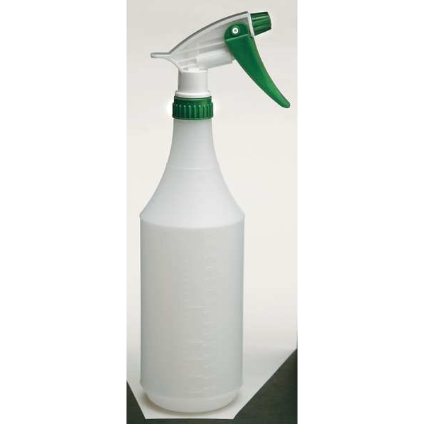 (*´꒳`*) 130296 32 oz. White/Green, HDPE Trigger Spray Bottle, 3 Pack