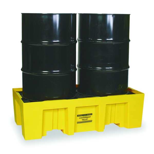 Eagle Mfg Drum Spill Containment Pallet, 66 gal Spill Capacity, 2 Drum