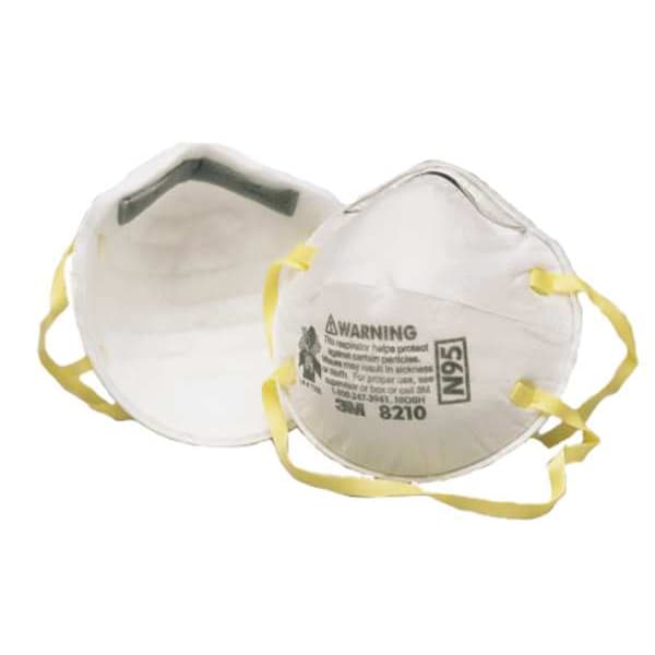 3M N95 Disposable Respirator, 8210, Dual Headstrap, Particulate