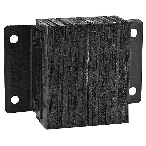 Zoro Select Dock Bumper, 10x4-1/2x10-3/4 In., Rubber 5W823