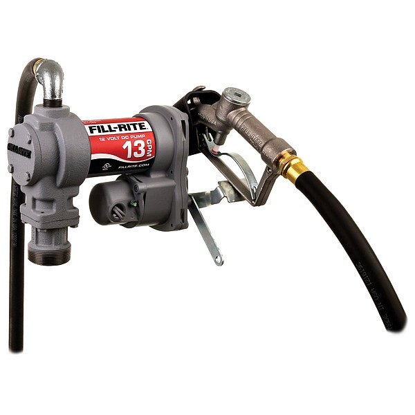 Fill-Rite Fuel Transfer Pump, 12V DC, 13 gpm Max. Flow Rate , 1/6 HP, Cast Iron, 1 in MNPT Inlet SD1202H